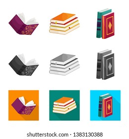 Isolated object of training and cover icon. Collection of training and bookstore  stock vector illustration.