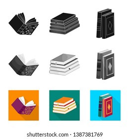Isolated object of training and cover icon. Collection of training and bookstore  stock vector illustration.