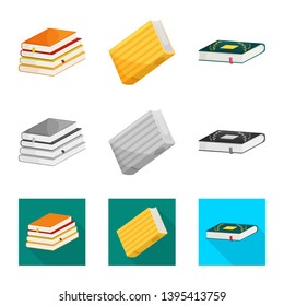 Isolated object of training and cover icon. Collection of training and bookstore  stock symbol for web.