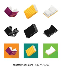 Isolated object  training and cover icon. Set  training and bookstore  vector icon for stock.