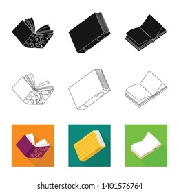 Isolated object of training and cover icon. Collection of training and bookstore  stock symbol for web.