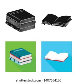 Isolated object of training and cover icon. Set of training and bookstore  stock symbol for web.