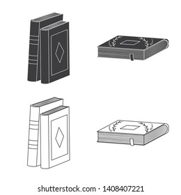 Isolated object of training and cover icon. Set of training and bookstore  stock vector illustration.