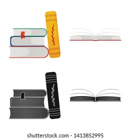 Isolated object of training and cover icon. Collection of training and bookstore  stock symbol for web.