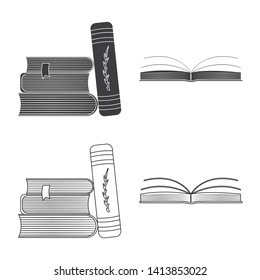 Isolated object of training and cover icon. Collection of training and bookstore  stock vector illustration.