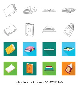 Isolated object of training and cover icon. Set of training and bookstore stock symbol for web.