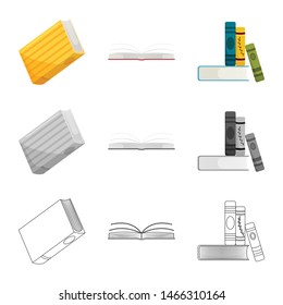 Isolated object of training and cover icon. Collection of training and bookstore stock symbol for web.