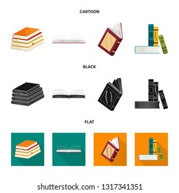 Isolated object of training and cover logo. Set of training and bookstore  stock symbol for web.