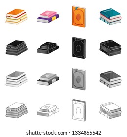 Isolated object of training and cover logo. Collection of training and bookstore  stock symbol for web.