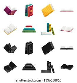 Isolated object of training and cover logo. Collection of training and bookstore  stock symbol for web.
