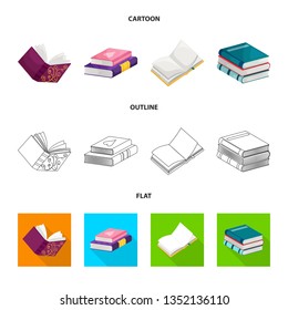 Isolated object of training and cover logo. Collection of training and bookstore  stock symbol for web.