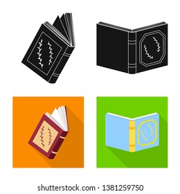 Isolated object of training and cover logo. Collection of training and bookstore  stock symbol for web.