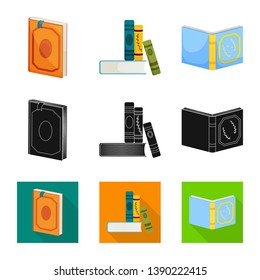 Isolated object of training and cover logo. Collection of training and bookstore  stock symbol for web.