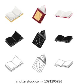 Isolated object of training and cover logo. Set of training and bookstore  stock symbol for web.