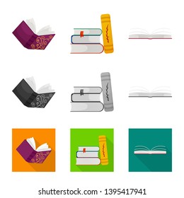 Isolated object of training and cover logo. Set of training and bookstore  stock vector illustration.