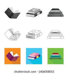 Isolated object of training and cover logo. Set of training and bookstore  vector icon for stock.