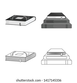 Isolated object of training and cover logo. Collection of training and bookstore  vector icon for stock.