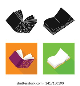 Isolated object of training and cover logo. Collection of training and bookstore  vector icon for stock.