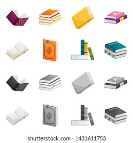 Isolated object of training and cover logo. Collection of training and bookstore stock symbol for web.