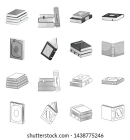 Isolated object of training and cover logo. Set of training and bookstore vector icon for stock.