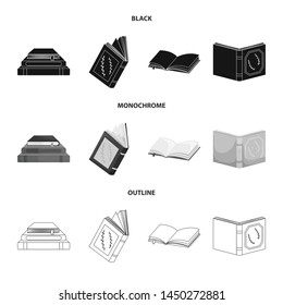 Isolated object of training and cover logo. Collection of training and bookstore vector icon for stock.