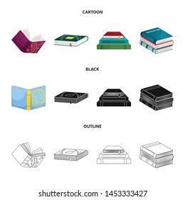 Isolated object of training and cover logo. Set of training and bookstore vector icon for stock.