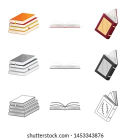 Isolated object of training and cover logo. Collection of training and bookstore stock symbol for web.