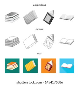 Isolated object of training and cover logo. Collection of training and bookstore vector icon for stock.