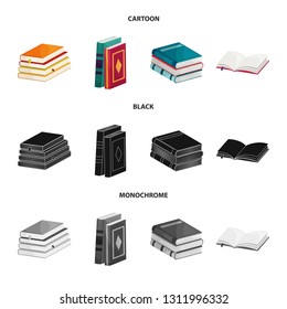 Isolated object of training and cover sign. Set of training and bookstore  vector icon for stock.