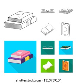 Isolated object of training and cover sign. Collection of training and bookstore  stock symbol for web.
