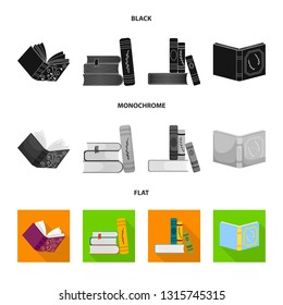 Isolated object of training and cover sign. Set of training and bookstore  stock vector illustration.