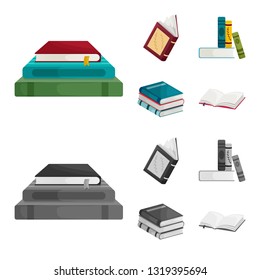 Isolated object of training and cover sign. Collection of training and bookstore  stock vector illustration.