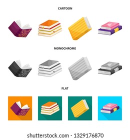 Isolated object of training and cover sign. Set of training and bookstore  stock symbol for web.