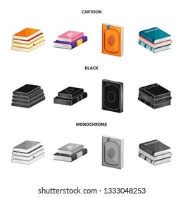 Isolated object of training and cover sign. Collection of training and bookstore  vector icon for stock.