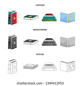 Isolated object of training and cover sign. Set of training and bookstore  vector icon for stock.