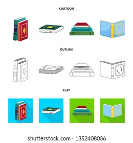 Isolated object of training and cover sign. Collection of training and bookstore  stock symbol for web.