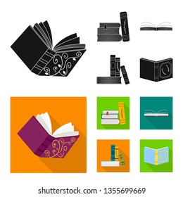 Isolated object of training and cover sign. Collection of training and bookstore  vector icon for stock.