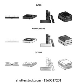 Isolated object of training and cover sign. Collection of training and bookstore  stock symbol for web.