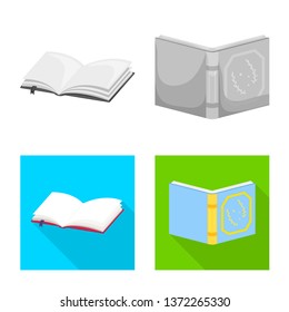 Isolated object of training and cover sign. Collection of training and bookstore  stock vector illustration.