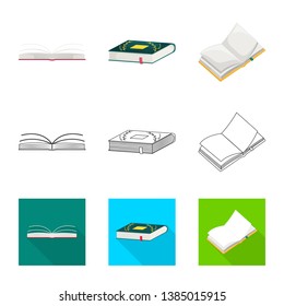 Isolated object of training and cover sign. Set of training and bookstore  vector icon for stock.