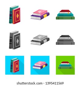 Isolated object of training and cover sign. Set of training and bookstore  stock symbol for web.