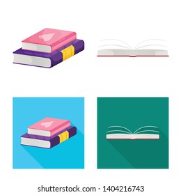 Isolated object of training and cover sign. Set of training and bookstore  stock symbol for web.