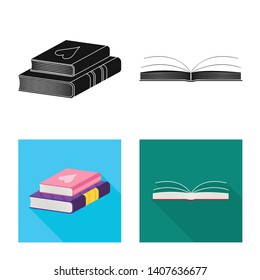 Isolated object of training and cover sign. Set of training and bookstore  vector icon for stock.