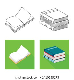 Isolated object of training and cover sign. Collection of training and bookstore  stock vector illustration.