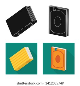 Isolated object of training and cover sign. Set of training and bookstore  stock symbol for web.