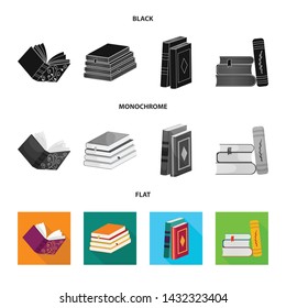 Isolated object of training and cover sign. Collection of training and bookstore vector icon for stock.