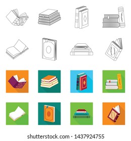 Isolated object of training and cover sign. Collection of training and bookstore vector icon for stock.