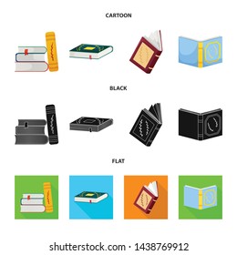 Isolated object of training and cover sign. Collection of training and bookstore stock symbol for web.