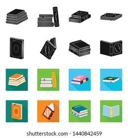 Isolated object of training and cover sign. Collection of training and bookstore stock symbol for web.