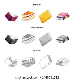 Isolated object of training and cover sign. Set of training and bookstore vector icon for stock.